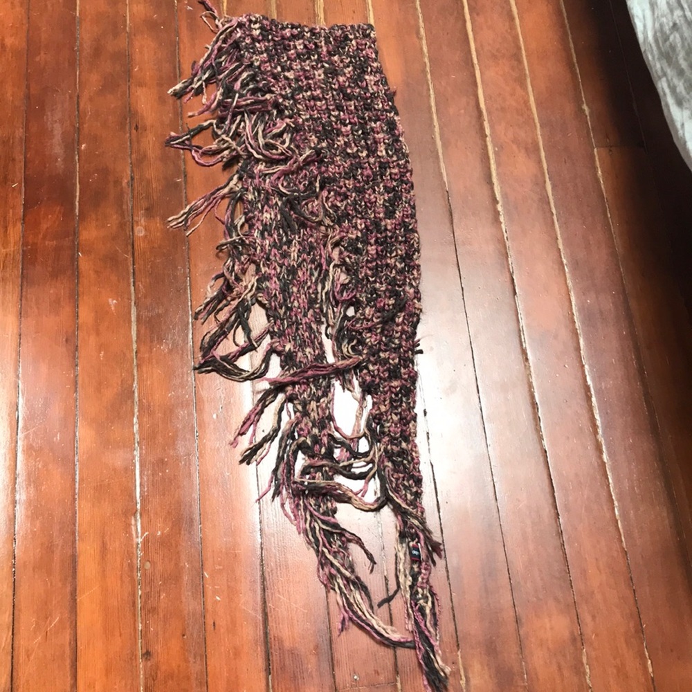 Multi colored knit scarf with tassles